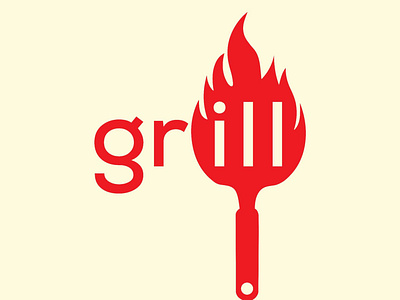 Spatula + Flame Icon logo design