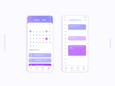 UI Design · Calendar app design ui