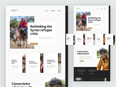 Refactoring Refuge - Full Page big typography bold cards clean minimal refuge refugee ui website