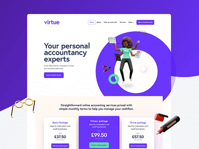 Virtue Accountants clean minimal website