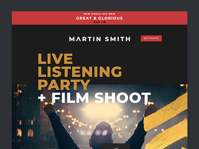 Martin Smith Landing Page big typography black bold cta gold landing page video web web design website