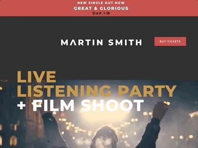 Martin Smith Video Header big typography black black and gold bold cta landing page video web web design website