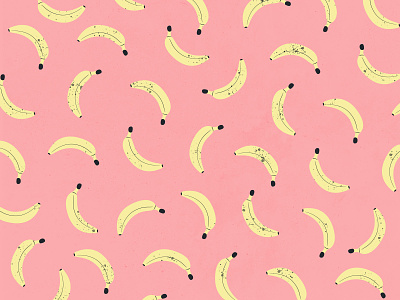 Vectober 12 // Slippery banana feminine illustration inktober pattern pink slippery texture vectober