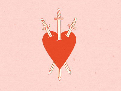 Vectober 5 // Blades blade feminine heart illustration sword tarot tattoo texture three vintage