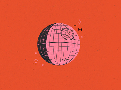 Vectober 18 // Trap death star feminine illustration inktober star wars texture trap vectober vintage