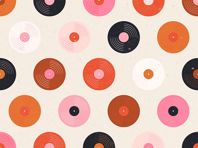 Vectober 27 // Music feminine illustration inktober instrument music pattern pattern design record serface texture vectober vintage
