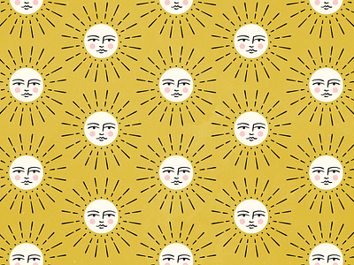 Sunshine Pattern feminine illustration pattern sky summer sun sunshine tattoo texture vintage