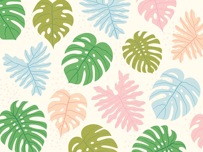 Island Pattern feminine illustration island leaf monstera pattern plant texture