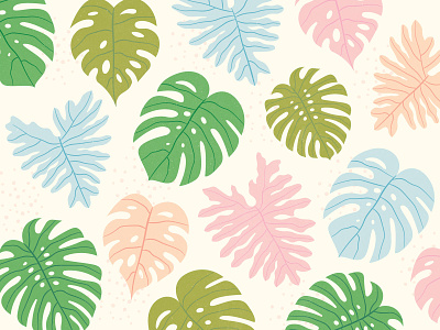 Island Pattern feminine illustration island leaf monstera pattern plant texture