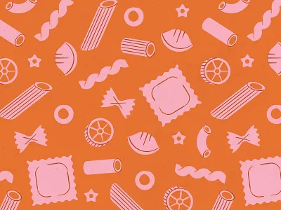 Pasta Pattern feminine food illustration joy macaroni pasta pattern texture