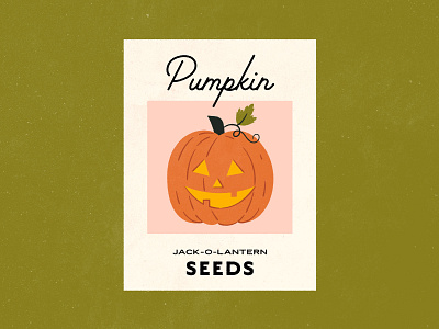 Vectober 01 - Pumpkin feminine garden halloween illustration inktober mid century packaging pumpkin seeds texture vectober vintage