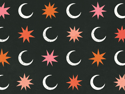Vectober 06 - Moon burst fabric feminine illustration inktober pattern star surface texture vectober vintage