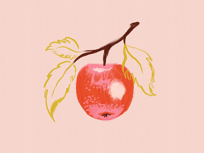 Vectober 15 - Apple apple fall feminine fruit illustration inktober texture vegetable vintage