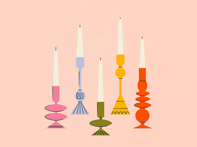 Vectober 18 - Candle candle feminine illustration inktober mid century texture vectober victorian vintage