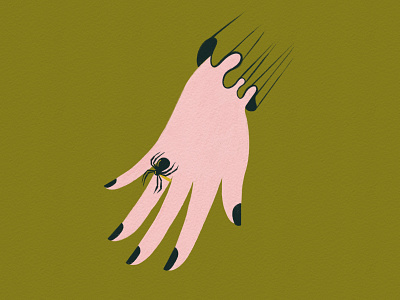 Vectober 20 - Spider feminine hand illustration inktober procreate ring spider texture vectober victorian vintage