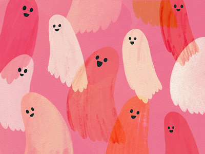 Vectober 27 - Boo boo feminine ghost halloween illustration inktober paint pink procreate spooky texture vintage