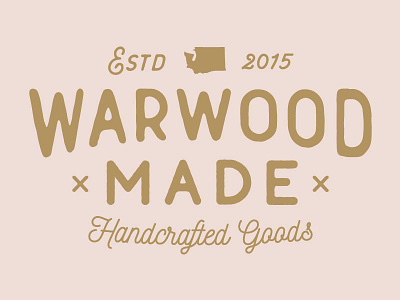 Warwood Made Logo badge handcrafted logo mark sans script seattle type vintage wood working