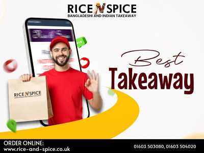 Rice n Spice restaurant social media poster design