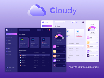 Cloud storage analyzer analyzer app design ui ux web design