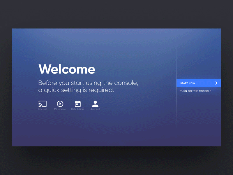 Game console UI/UX: First launch