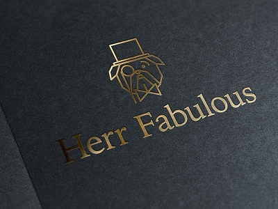 Herr Fabulous Logo Mockup brand bulldog classy design elegant gentleman gold identity logo mockup serif tophat