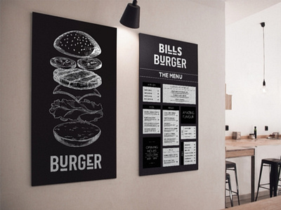 Print POS - Instore menu designs for burger restaurant branding design graphic design illustration logo typography