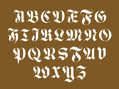 Luxus Gothic A-Z alphabet black letter design font gothic lettering product typeface