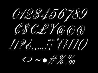 Dolcetto Characters font lettering numbers numerals percent special characters typeface typography
