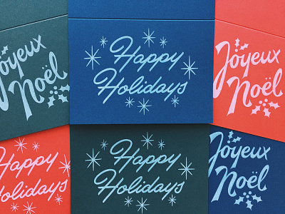 Holiday Greeting Cards christmas design holiday lettering noel script typography