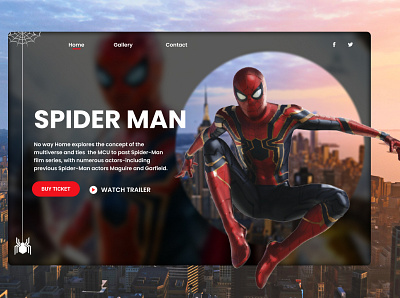 Purchase your tickets design front end graphic design landing page spider man ui ux web