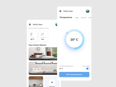 Smart home app controller aftereffects animation app concept controller home ios iphone x minimal mobile mp4 principle rooms sketch smart smarthome smooth temperature ui ux