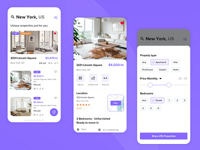 Real State Finder App app concept design filters flat home interaction ios iphone x listing mobile property real state rental sketch ui ux