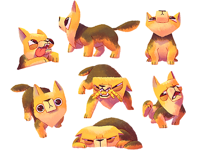 Chupa and Moka - Sketches 2d art cartoon digital painting dog illustration moka