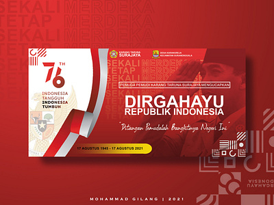 Republic of Indonesia independence day banner banner design graphic design hut ri independence day