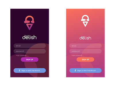 Delish App Login dailyui day001 illustrator yum