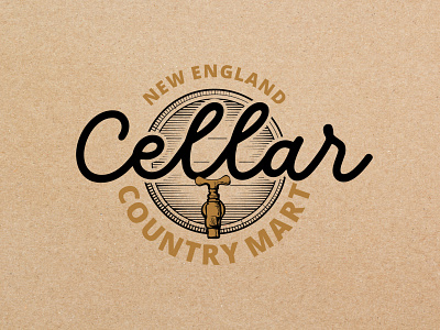 New England Country Mart Cellar Logo branding illustration logo logo design typography vector