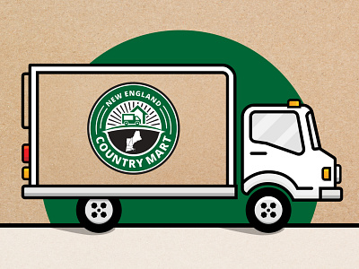 New England Country Mart Truck Illustration branding graphic design illustration vector