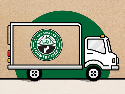 New England Country Mart Truck Illustration