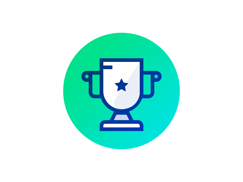 Trophy award first place icon illustration trophy
