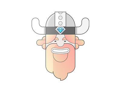 Viking Bro beard gem hair horns illustration line orange soft viking