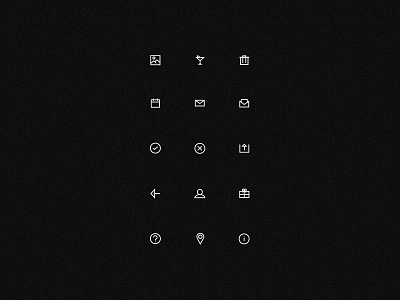 Juniors black glpyhs icons line pixel small white