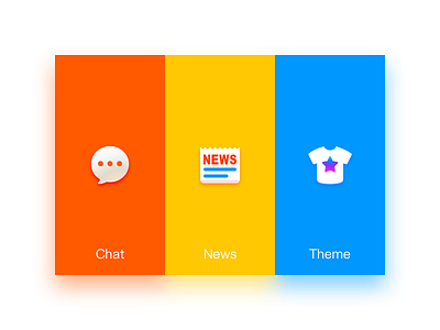 红黄蓝~ blue chat icon news red theme yellow