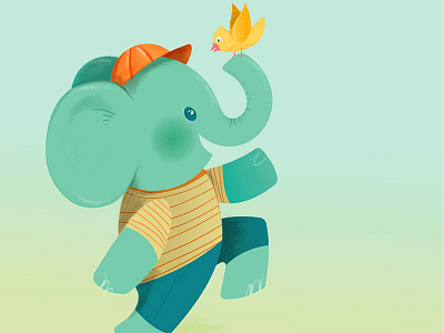 Super Happy Friend Time friendship happy skipping elephant