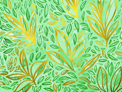 gold leaf leaves gold leaves pattern watercolor