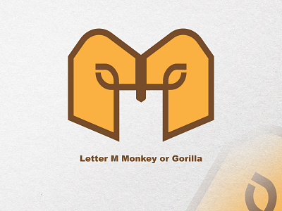 Illustration logo abstract letter M Monkey or Gorilla