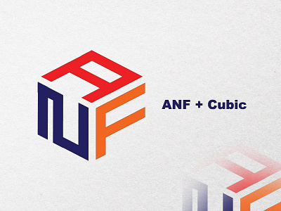 Letter Monogram ANF Cubic Logo