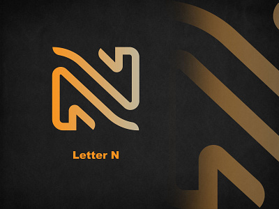 Logo letter N orange silver