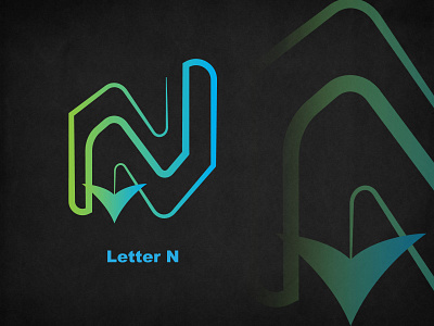 Logo Letter N Blue Green