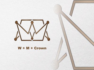 Logo Letter Monogram WM or MW Crown