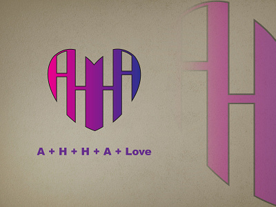 Logo Letter Monogram AHHA Love 3d a abstract ahha animation branding design graphic design h illustration letter lettering logo love monogram motion graphics ui vector